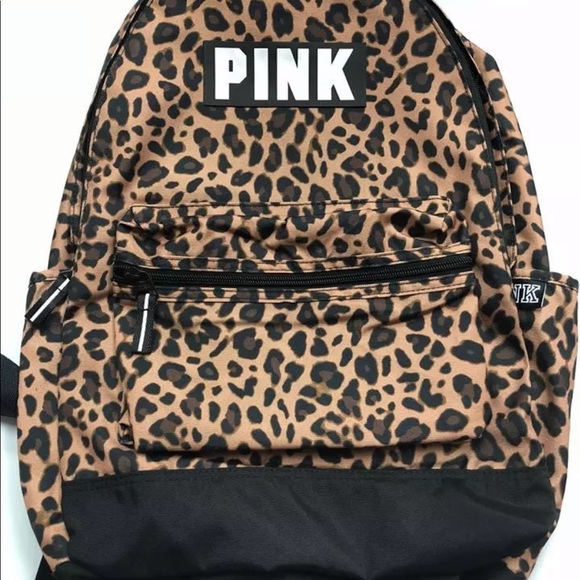 VS PINK Leopard / Cheetah Print Design Backpack - Picture 3 of 4